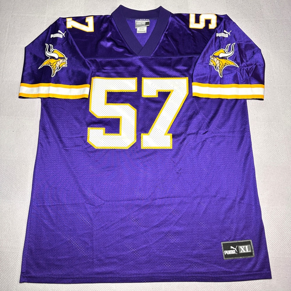 Vintage Minnesota Vikings Dwayne Rudd #57 Puma Football NFL Jersey Mens‎ XL